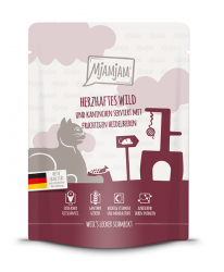 MjAMjAM mit Wild, Kaninchen und Heidelbeeren für Katzen 6 x 300 g 