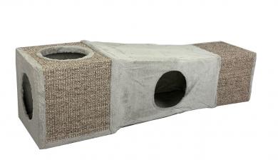 SILVIO DESIGN Spieltunnel grau-natur 