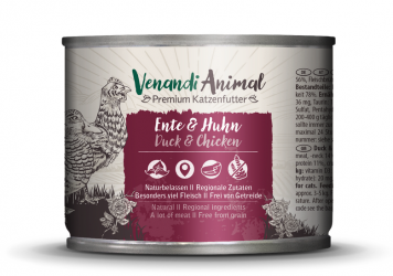 Venandi Animal mit Ente, Huhn für Katzen 6 x 100 g 