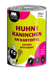 CAFOO mit Huhn, Kaninchen an Kartoffel für Katzen 6 x 400 g 