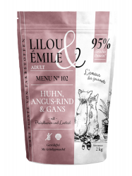 Lilou & Émile mit Angus-Rind, Gans und Huhn für Katzen 2 kg 