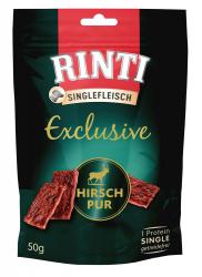 RINTI Singlefleisch Exclusive mit Hirsch pur für Hunde 50 g 