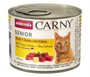 animonda CARNY Senior mit Rind, Huhn und Käse für Katzen 6 x 200 g 