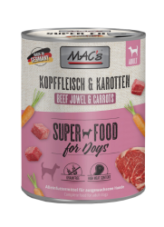 MAC's SUPER FOOD mit Kopffleisch, Karotte für Hunde 6 x 800 g 