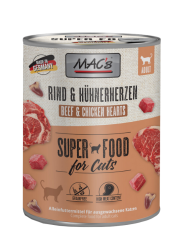 MAC's SUPER FOOD mit Rind, Hühnerherzen für Katzen 6 x 800 g 