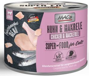 MAC's SUPER FOOD mit Huhn, Makrele für Katzen 6 x 200 g 