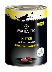 MAJESTIC Kitten mit Hühnerherzen, Rind 6 x 800 g 