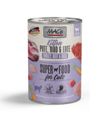 MAC's SUPER FOOD Kitten mit Pute, Rind und Ente 6 x 400 g 