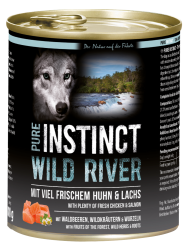 PURE INSTINCT WILD RIVER mit Huhn, Lachs für Hunde 6 x 800 g 