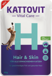 KATTOVIT Vital Care Hair & Skin mit Geflügel für Katzen 24 x 85 g 