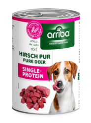 arriba SINGLEPROTEIN mit Hirsch für Hunde 6 x 400 g 