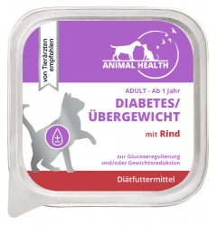 ANIMAL HEALTH Diabetes/Übergewicht mit Rind für Katzen 16 x 100 g 