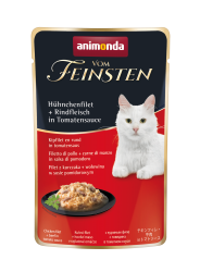 animonda VOM FEINSTEN mit Hühnchenfilet, Rindfleisch in Tomatensauce für Katzen 18 x 50 g 