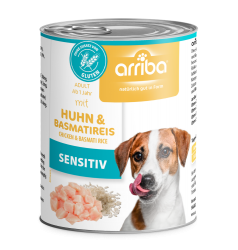 arriba SENSITIV mit Huhn, Basmatireis für Hunde 6 x 800 g 