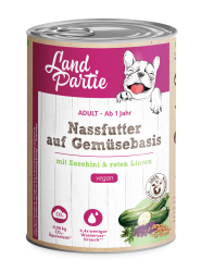 LandPartie Hund Adult 6x400g Dose auf Gemüsebasis mit Zucchini & roten Linsen 