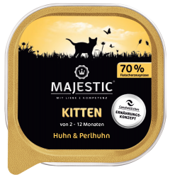 MAJESTIC Kitten mit Huhn, Perlhuhn 16 x 100 g 