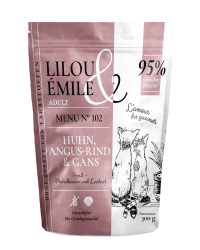 Lilou & Émile mit Angus-Rind, Gans und Huhn für Katzen 300 g 