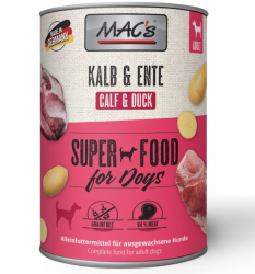 MAC's SUPER FOOD mit Kalb, Ente für Hunde 6 x 400 g 