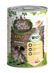 LandPartie BIO mit Huhn, Leinöl für Hunde 6 x 400 g 