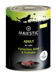MAJESTIC mit Rind, Kaninchen und Truthahn für Katzen 6 x 800 g 