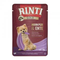 RINTI GOLD mit mit Huhn, Ente für Hunde 10 x 100 g 