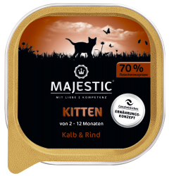MAJESTIC Kitten mit Kalb, Rind 16 x 100 g 