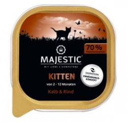 MAJESTIC Kitten 16x100g Schale mit Kalb und Rind 