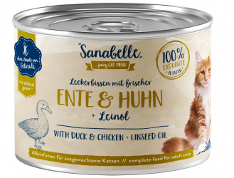 Sanabelle mit Ente, Huhn für Katzen 6 x 195 g 
