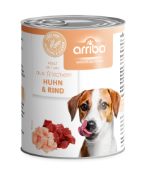 arriba mit Huhn, Rind für Hunde 6 x 800 g 