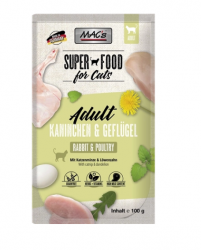 MAC's SUPER FOOD mit Kaninchen, Geflügel für Katzen 12 x 100 g 
