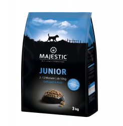 MAJESTIC Junior mit Geflügel, Reis für Hunde 3 kg 