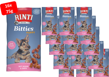RINTI Bitties Puppy Softsticks mit Huhn und Ente für Hunde 16 x 75 g 