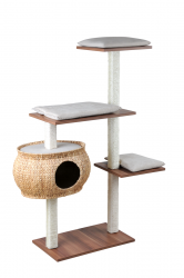 SILVIO DESIGN Katzenboy Cosy ca. 115 x 40 x 130 cm, braun - weiß 