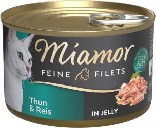 Miamor FEINE FILETS mit Thunfisch, Reis für Katzen 12 x 185 g 