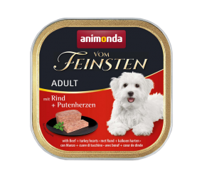 animonda VOM FEINSTEN mit Rind, Putenherzen für Hunde 22 x 150 g 