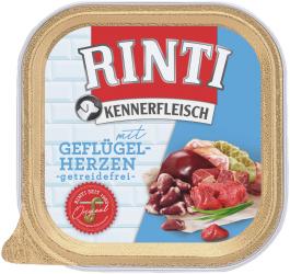 RINTI KENNERFLEISCH mit Geflügelherzen für Hunde 9 x 300 g 