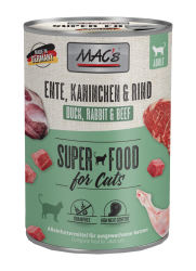 MAC's SUPER FOOD mit Ente, Kaninchen und Rind für Katzen 6 x 400 g 