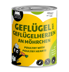 CAFOO mit Geflügel, Geflügelherzen an Möhrchen für Katzen 6 x 800 g 
