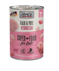 MAC's SUPER FOOD mit Kalb, Pute für Katzen 6 x 400 g 
