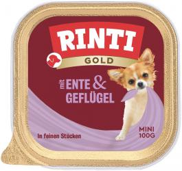 RINTI GOLD Mini mit Ente, Geflügel für Hunde 16 x 100 g 