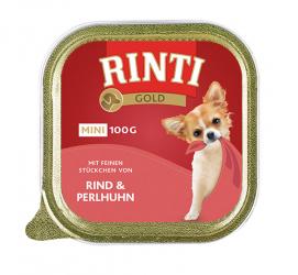 RINTI Gold Mini 16x100g Schale mit Rind und Perlhuhn 